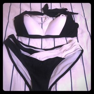 Black and white Halter Bikini